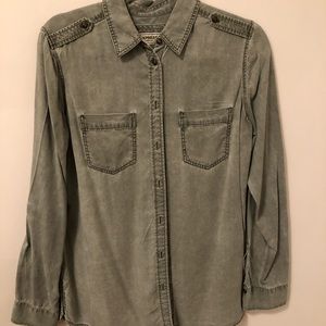 Olive green Express boyfriend shirt